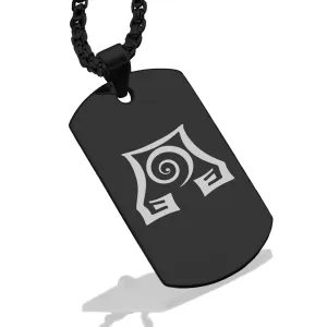 Stainless Steel Earth Element Dog Tag Pendant