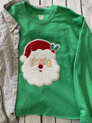 Star Eyed Santa Cropped Sweatshirt - Wholesale