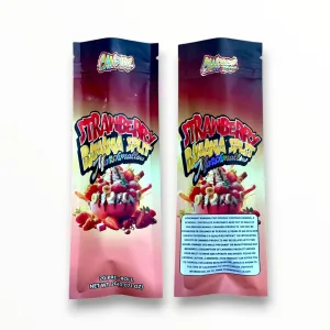 Strawberry Banana Split 2 Grams Holographic Pre Roll EMPTY PACKAGING