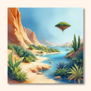 Surreal Desert Oasis Dreamscape Wall Art Poster