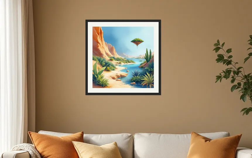 Surreal Desert Oasis Dreamscape Wall Art Poster