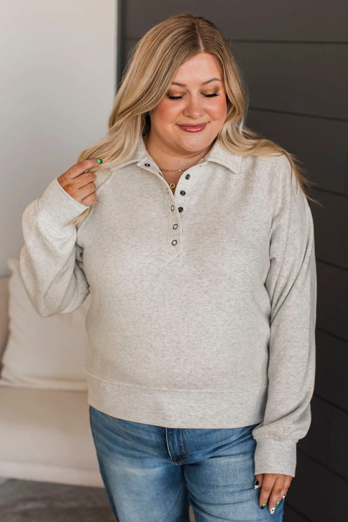 Thread & Supply Enviable Style Pullover- Heather Grey