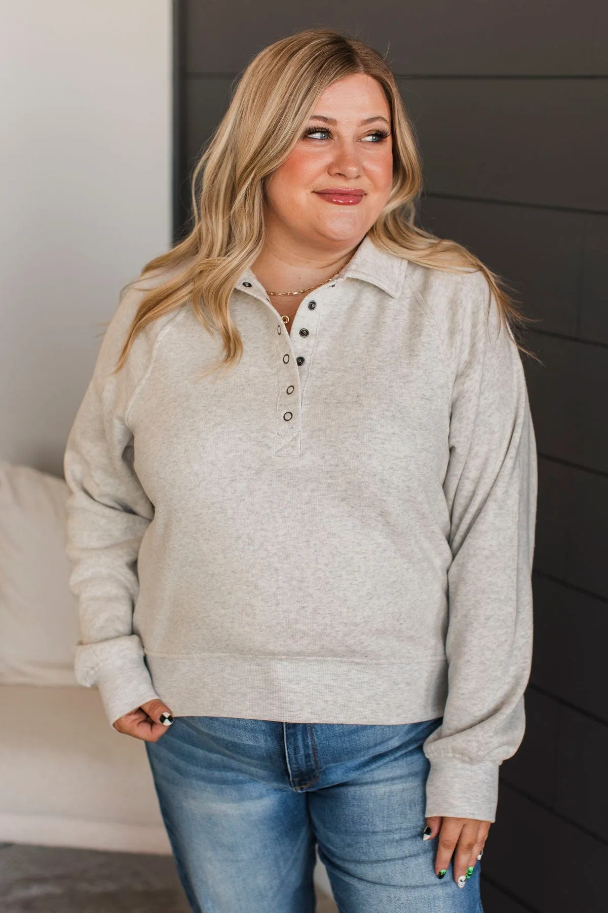 Thread & Supply Enviable Style Pullover- Heather Grey