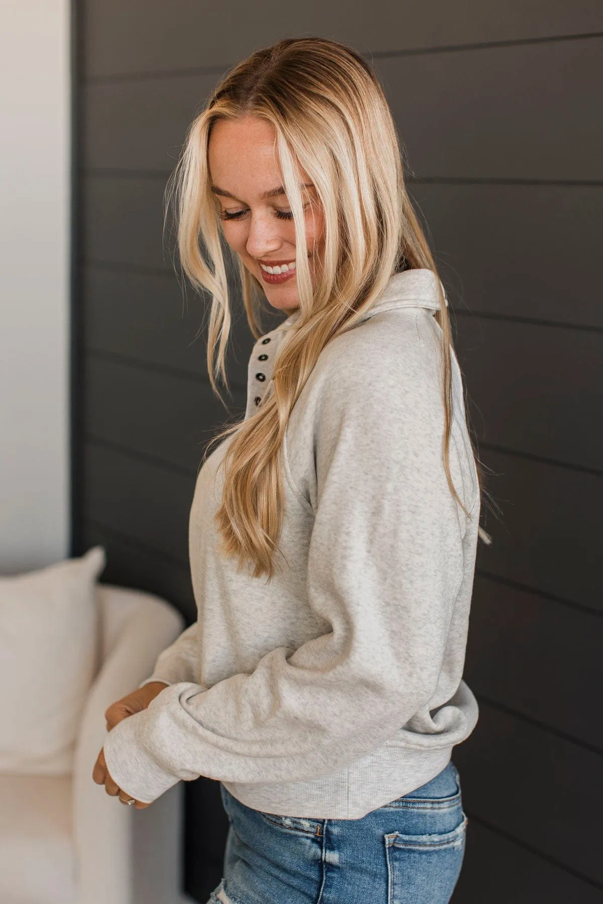Thread & Supply Enviable Style Pullover- Heather Grey