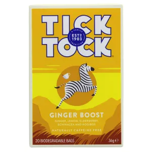 Tick Tock | Ginger Boost - Ginger, Lemon, Elderberry | 20 bags