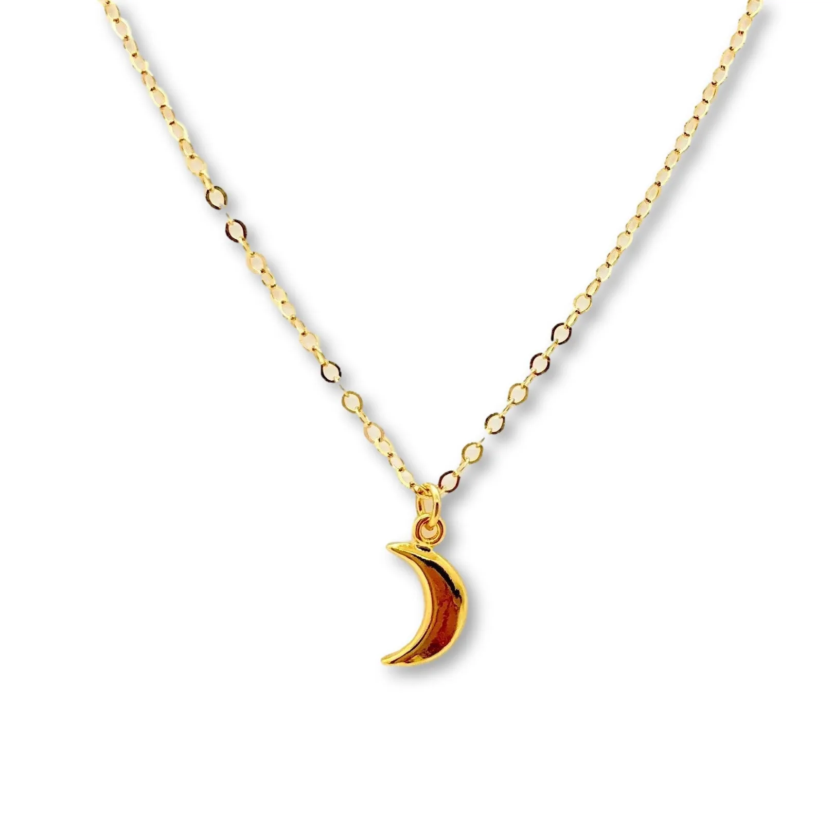 Tiny Gold Crescent Moon Necklace