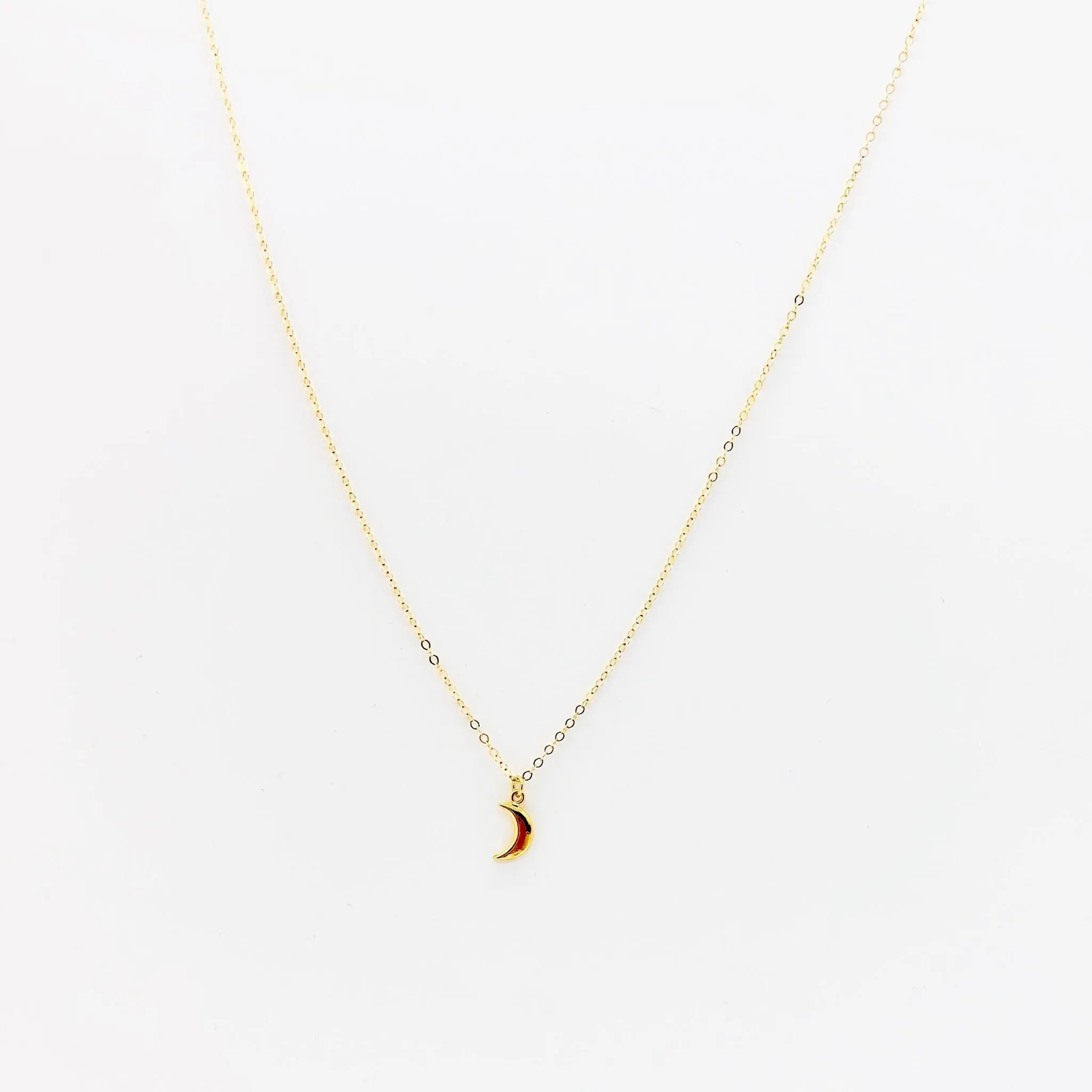 Tiny Gold Crescent Moon Necklace