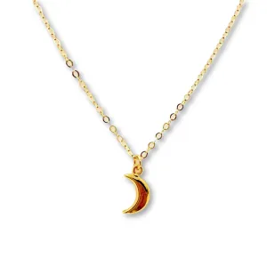 Tiny Gold Crescent Moon Necklace