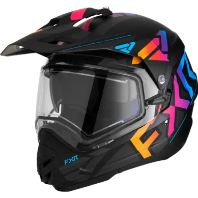 Torque X Team Helmet W/ Electric Shield and Sun Shade, Spectrum