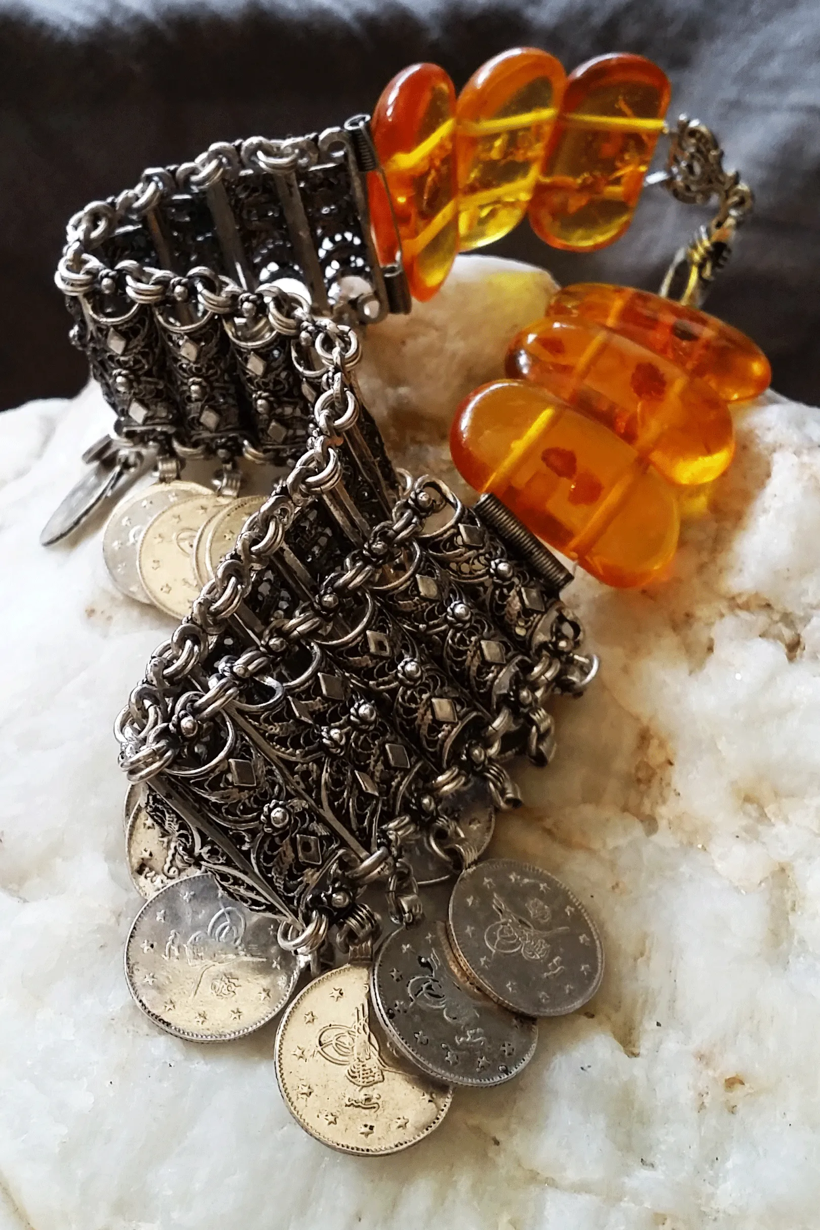 Turkish Gambit / Designer Jewelry Artisan Amber Stone Boho Hypoallergenic 925 Silver Necklace Natural Amber Unique Tribal