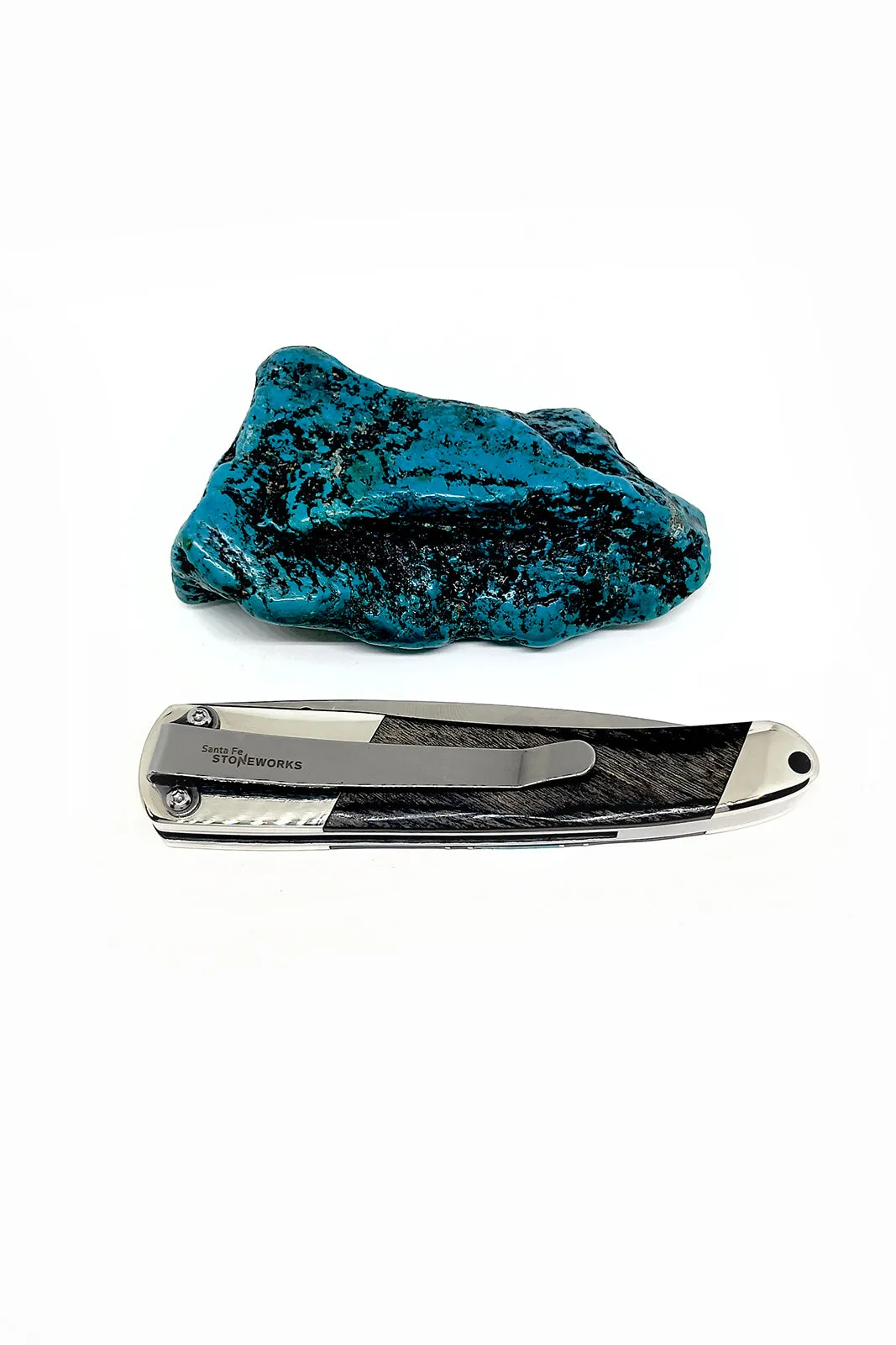 Turquoise and Black Jet Inlay Knife