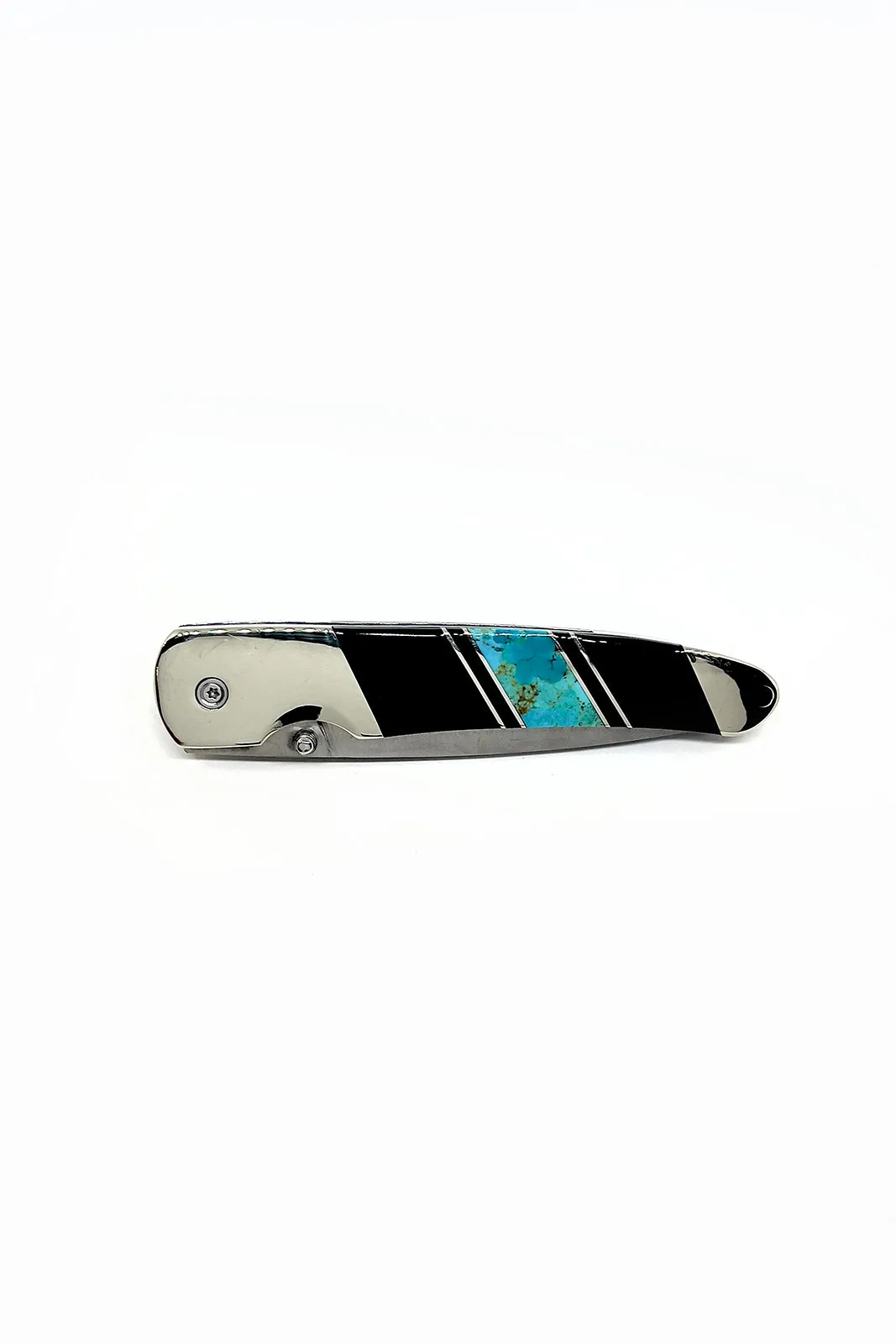 Turquoise and Black Jet Inlay Knife