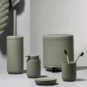 Ume Bathroom Accessories Set - Free Standing - Stoneware/Eucalyptus