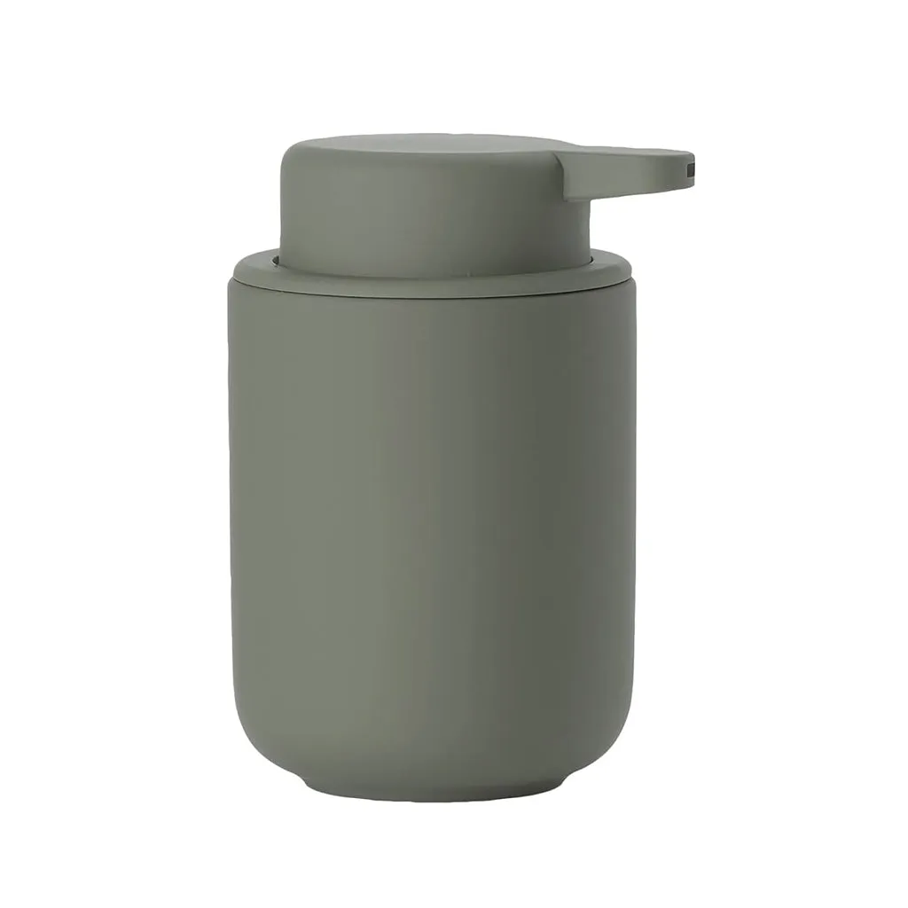 Ume Bathroom Accessories Set - Free Standing - Stoneware/Olive Green