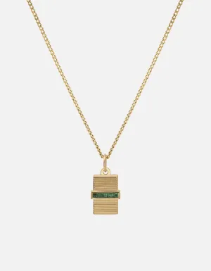 Vault Necklace, Gold Vermeil/Emeralds