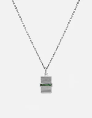 Vault Necklace, Sterling Silver/Emeralds