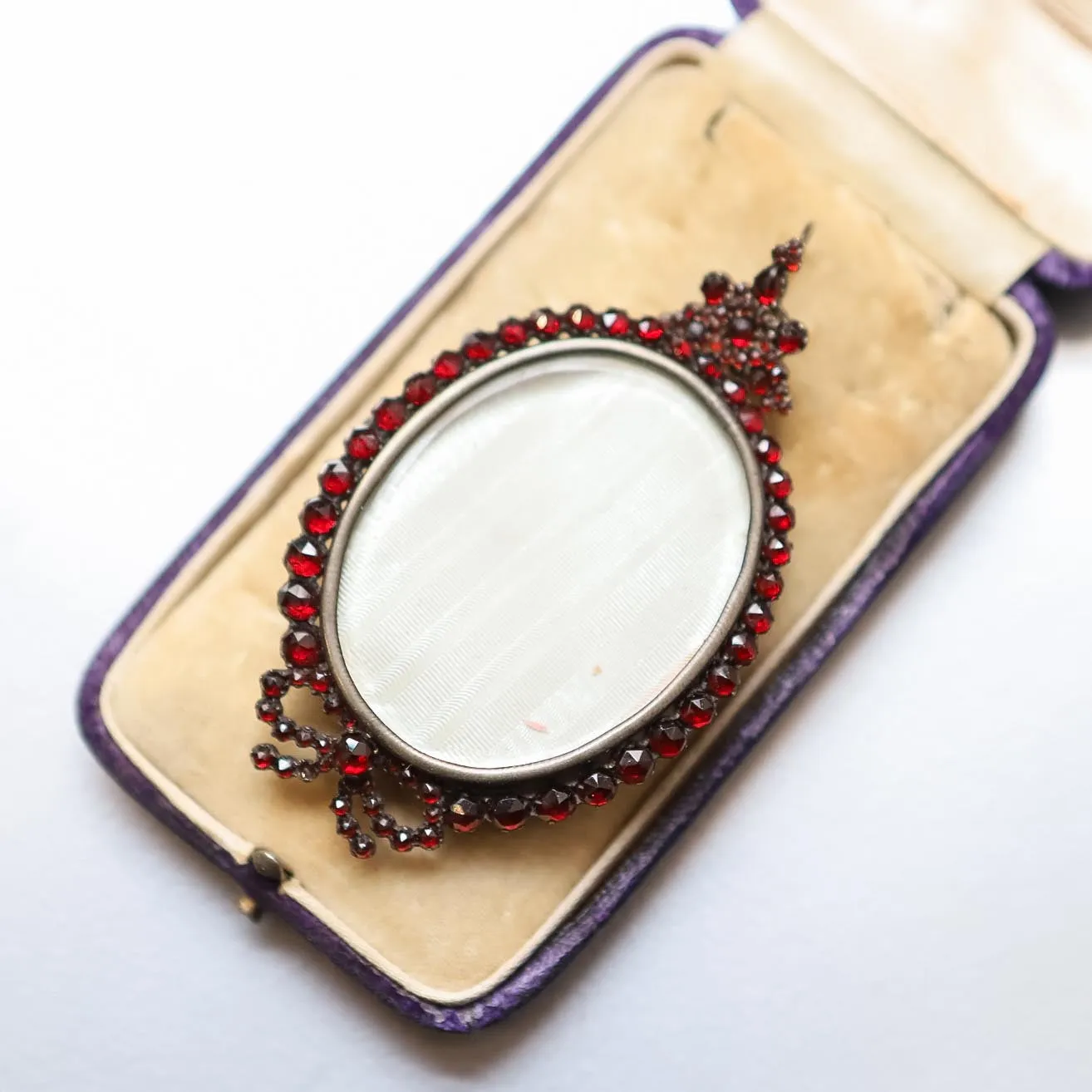 Victorian Bohemian Garnet Locket Pendant/Pin