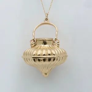 Vintage 14K Gold Lantern Shaped Bottle Pendant