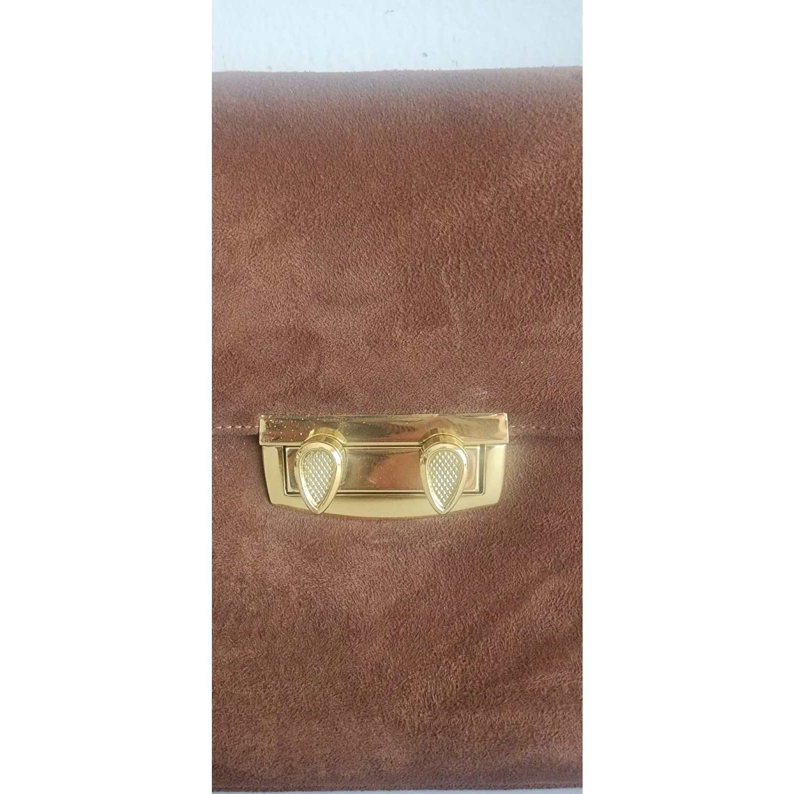 Vintage 60s Brown Suede Handbag Alligator Juarez Mexico