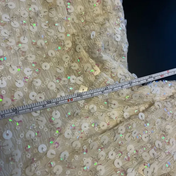 Vintage Festival White Rainbow Flash Kimono Style Sequin Evening Jacket