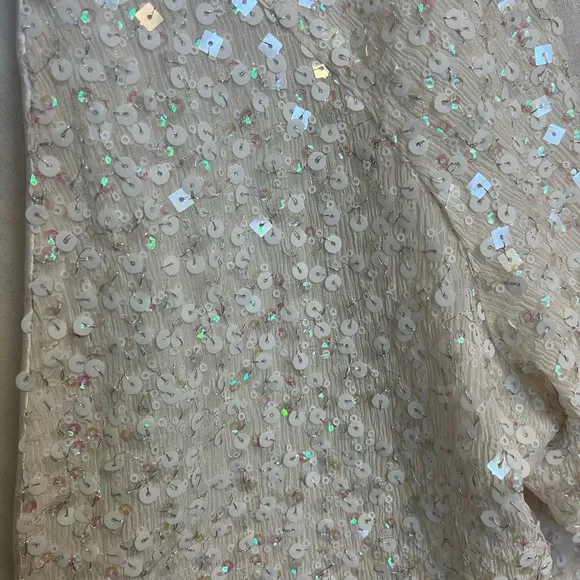 Vintage Festival White Rainbow Flash Kimono Style Sequin Evening Jacket