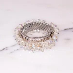 Vintage Japan Aurora Borealis Faceted Crystal Bead ‘Cha-Cha’ Expansion Bracelet