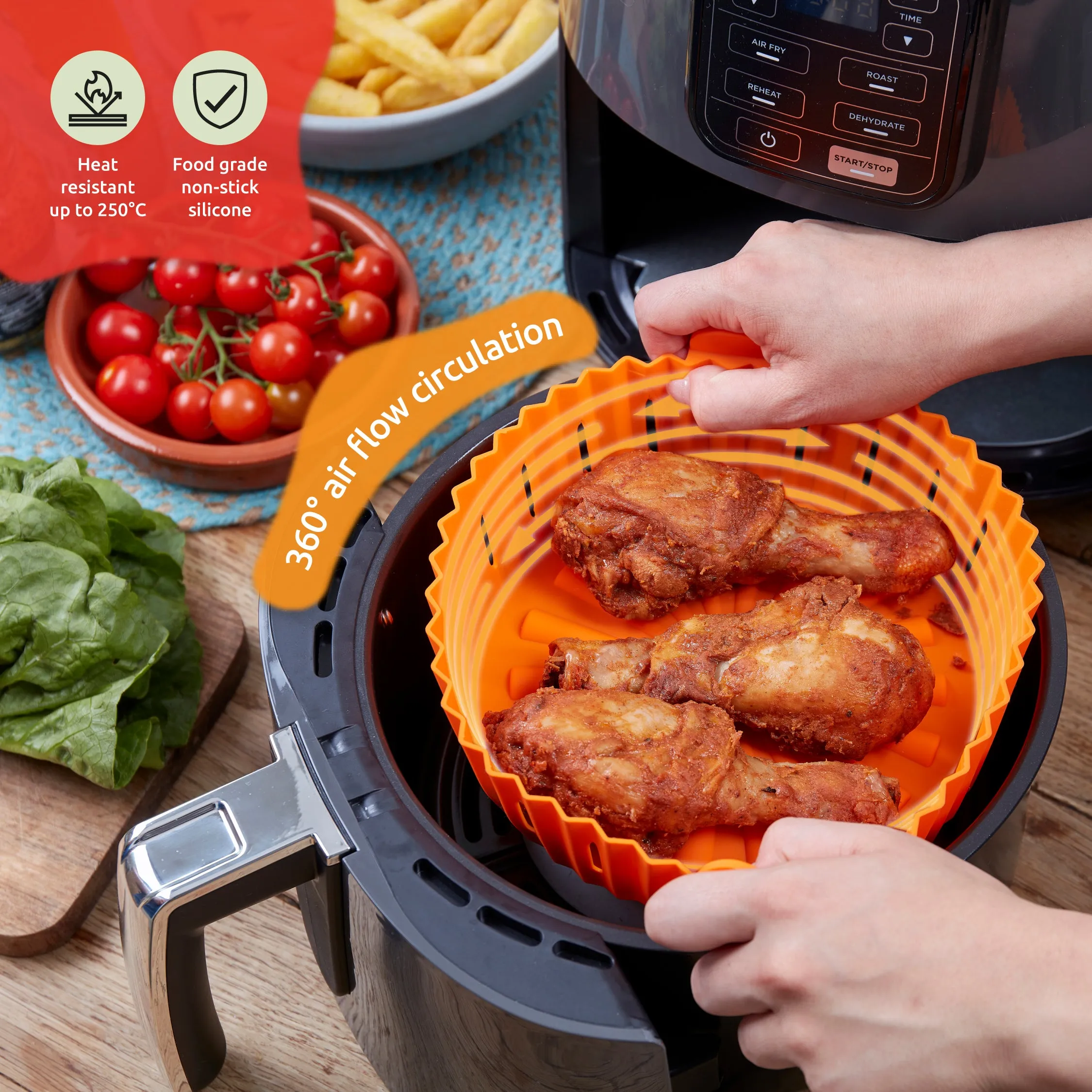 WAFE Silicone Air Fryer Liner 2PACK