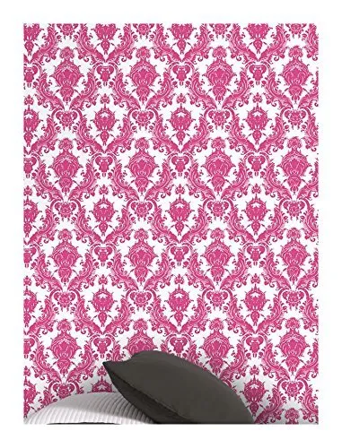 White and Fuchsia DA006 Damsel Self-Adhesive Wallpaper