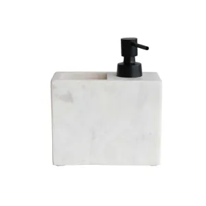 WHITE MARBLE SOAP & BRUSH HOLDER