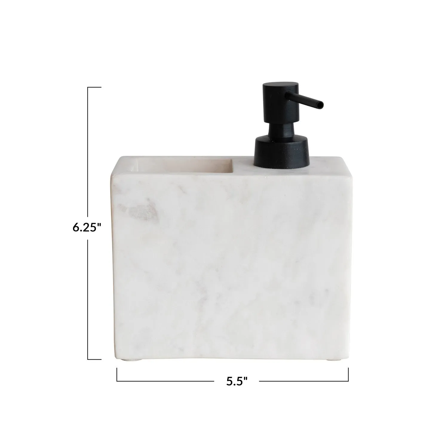 WHITE MARBLE SOAP & BRUSH HOLDER
