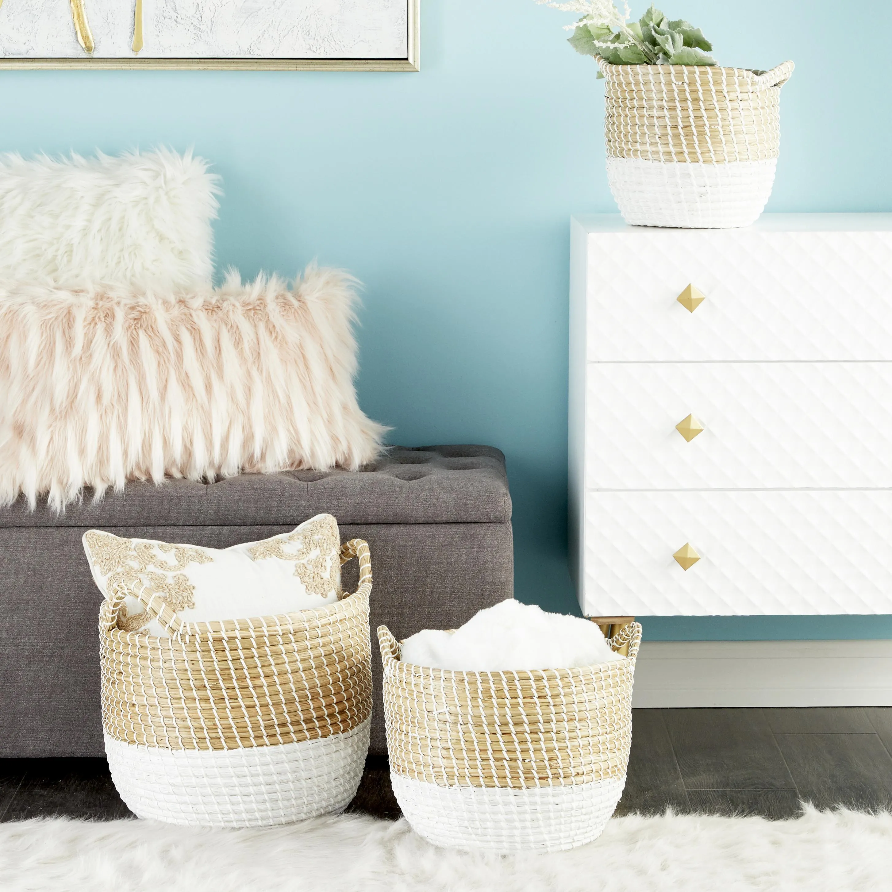 WHITE SEAGRASS BASKETS