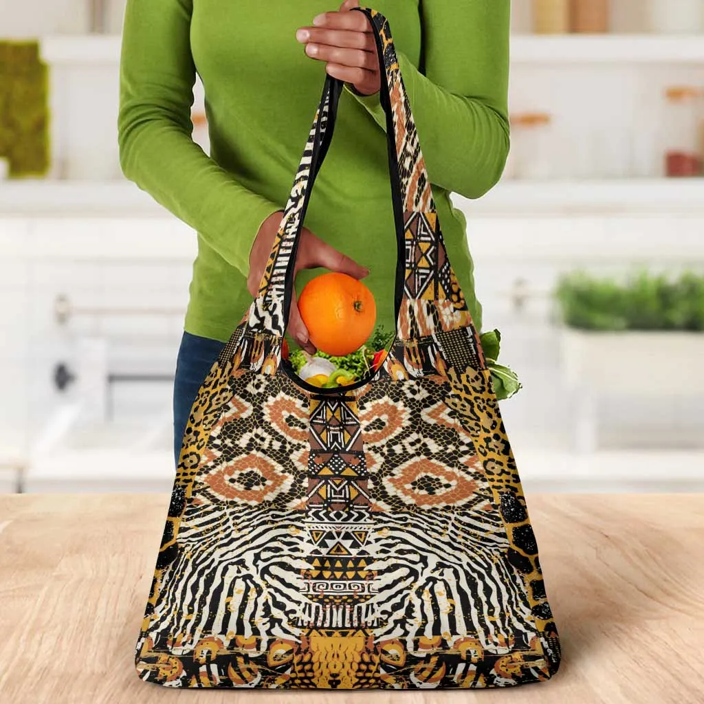 Wild Animal Skins Grocery Bag African Tribal Pattern LT15