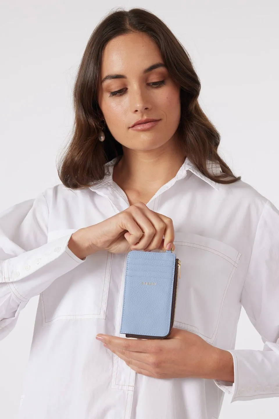 Winona Hydrangea Leather Card Holder