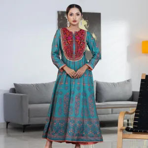 Womens Ethnic Gown-Green