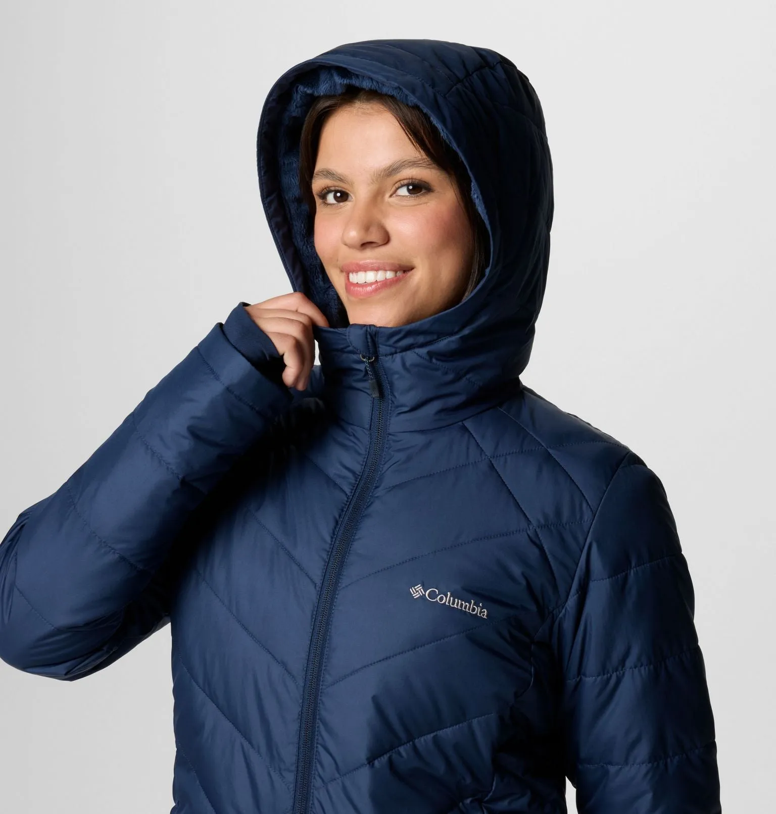 Women's Heavenly™ Long Hooded Jacket - Collegiate Navy - 1738161