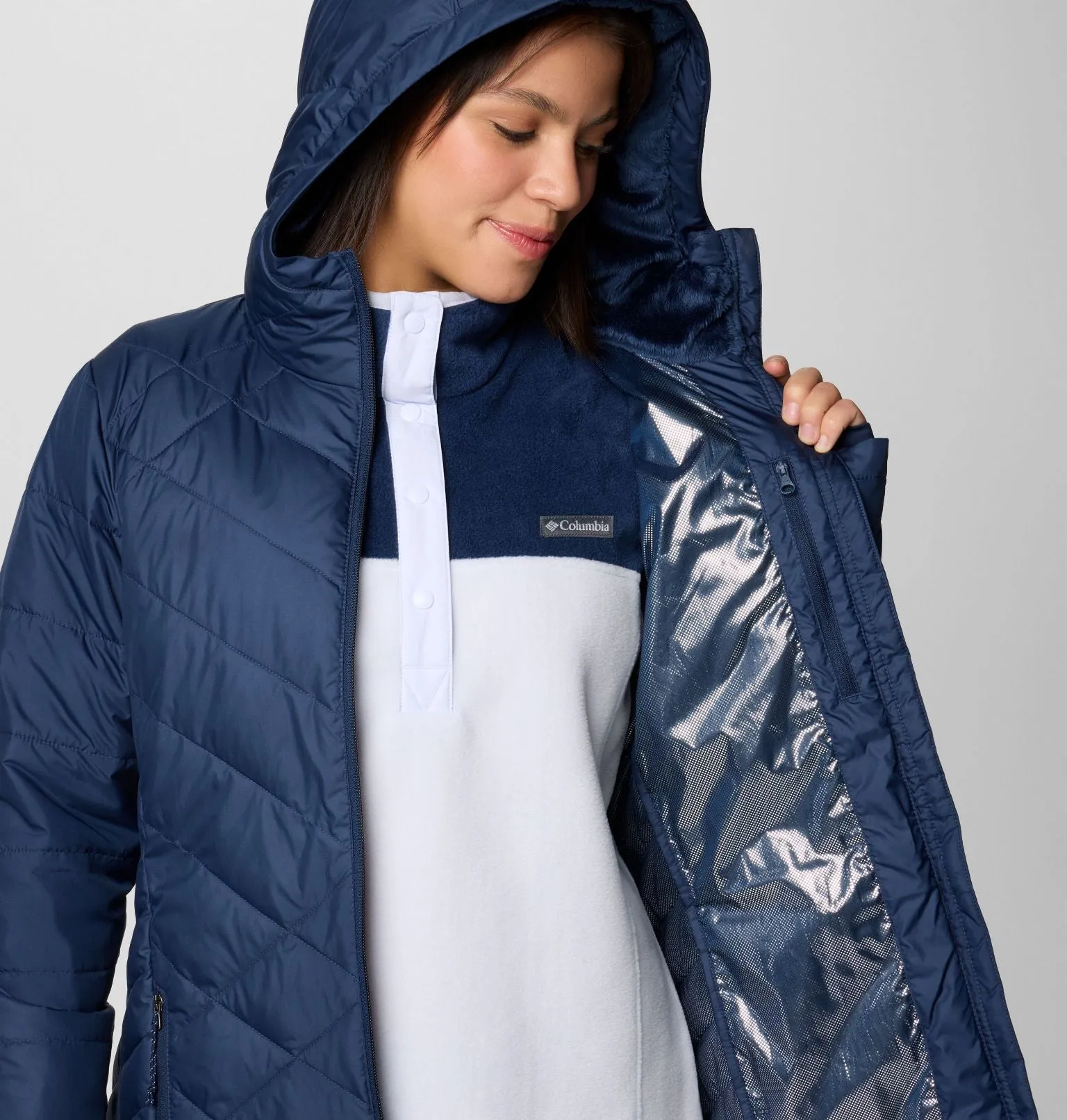 Women's Heavenly™ Long Hooded Jacket - Collegiate Navy - 1738161