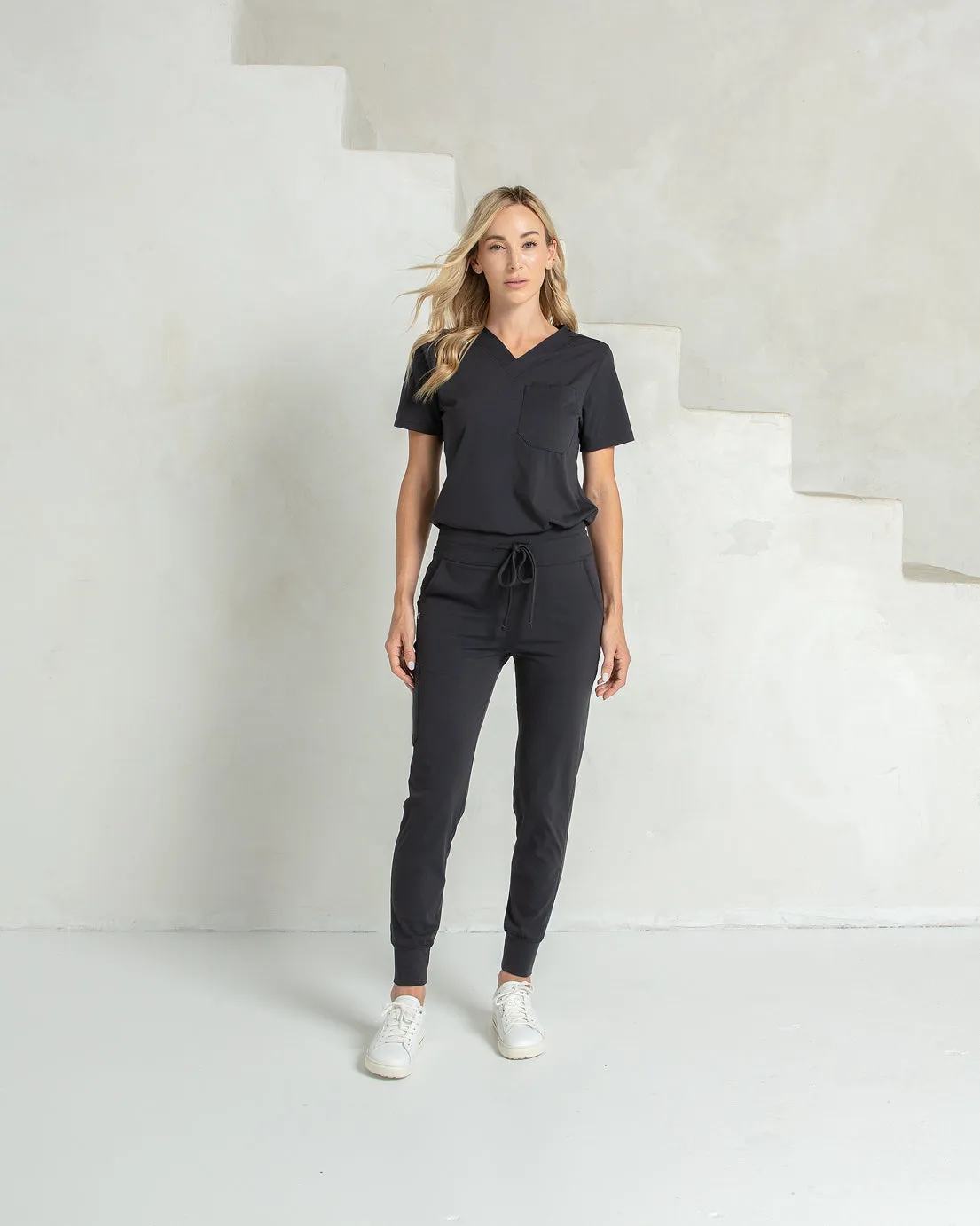 Women's Titanium V-Neck Scrub Top