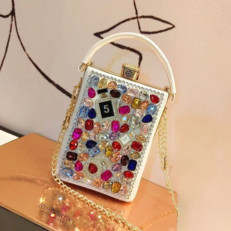 XIEYINSHE 2025 high-quality clip bags, new diamond-encrusted women's bags, shoulder bags, versatile, cute, Popular-style exquisite lady bags