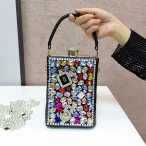 XIEYINSHE 2025 high-quality clip bags, new diamond-encrusted women's bags, shoulder bags, versatile, cute, Popular-style exquisite lady bags
