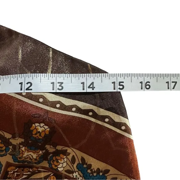 Y2K Silky Satiny Handkerchief Sleeveless Brown Boho Bohemian Dress